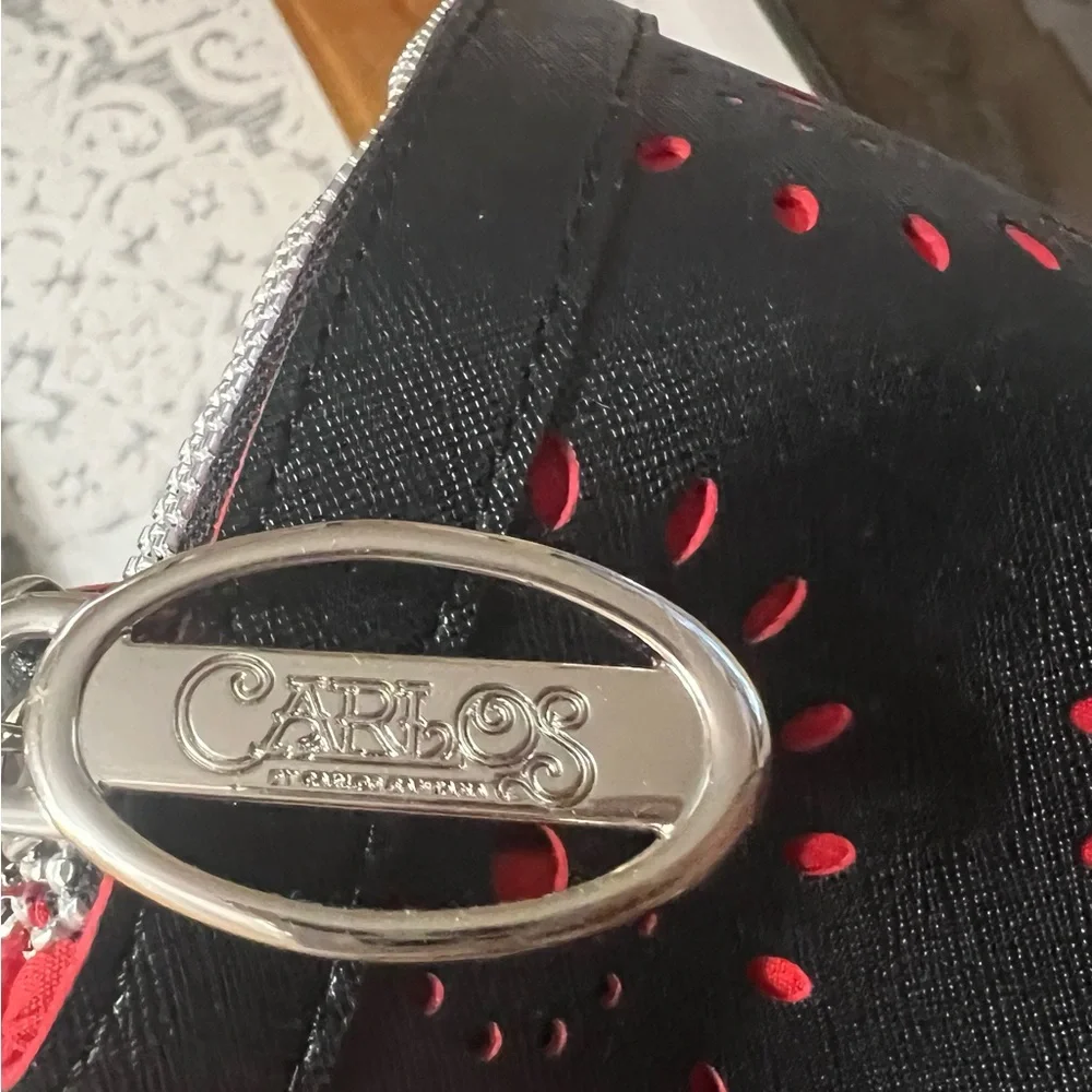 Carlos Santana Black & Red Gently Used Clutch - Picture 4 of 4